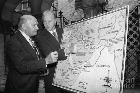 Thor Heyerdahl Showing Route On Map by Bettmann