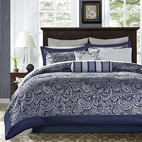 Madison Park Comforter Sets Aubrey King Size Bed In Bag - Navy, Grey Paisley 12 #Doesnotapply ...