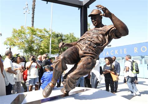 Sliding home: Jackie Robinson gets statue at Dodger Stadium | 89.3 KPCC