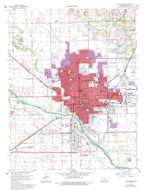 Hutchinson topographic map 1:24,000 scale, Kansas