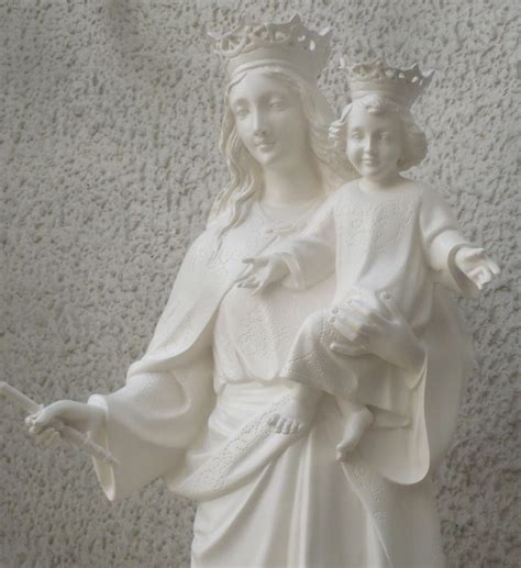 Mary Help of Christians Church Statue - 25 Inch - Indoor Use Only - White Polymer Resin