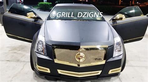 Ace-1: Matte Black Cadillac CTS Coupe on Gold 26"s FS02 Asantis