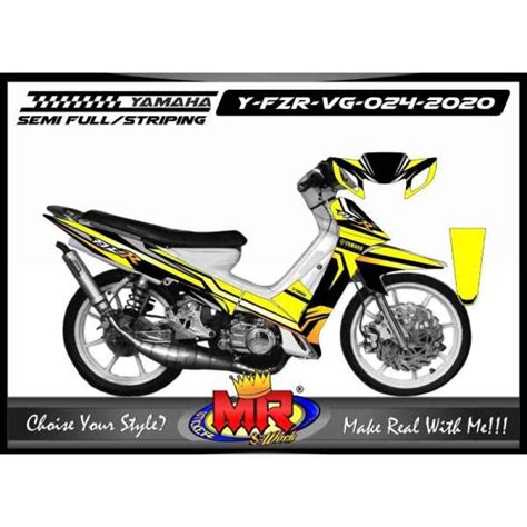 Promo Decal SemiFull Motor Yamaha FIZ R Racing Striping Modifikasi Body Kit - Kuning Diskon 14% ...