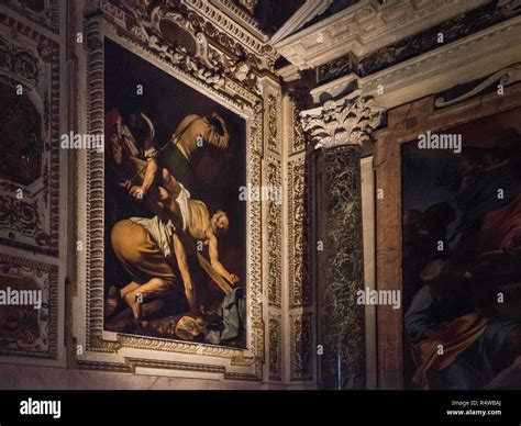 Crucifixion of Saint Peter by Caravaggio, Santa Maria del Popolo, Rome, Italy Stock Photo - Alamy