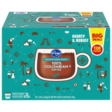 Kroger® 100% Colombian Medium Dark Roast K-Cup Coffee Pods, 120 ct - Fry’s Food Stores