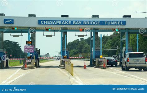 The Toll Entrance into Chesapeake Bay Bridge Tunnel Editorial Stock ...