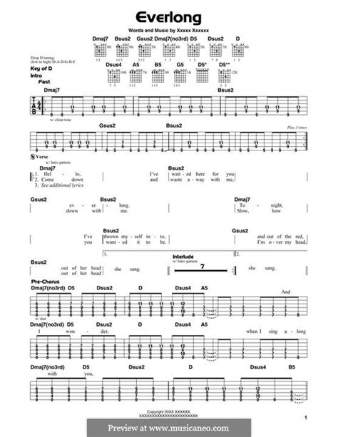 Foo Fighters Everlong Chords - Sheet and Chords Collection