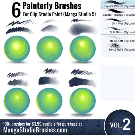 Clip Studio Paint (Manga Studio 5) Brushes MEGA Pack 220+ Brushes - Vol. 1 and Vol. 2 - Flyland ...