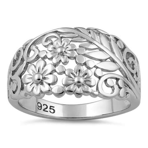 Sterling Silver Floral Arrangement Ring for Sale - Dreamland Jewelry