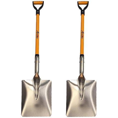 Ashman Online 46 in. L Durable Fiberglass Handle Large Aluminum Square Head Shovel, Ashman Snow ...