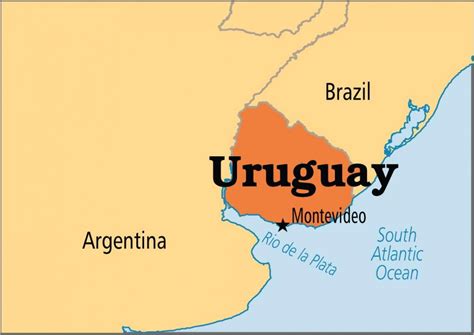 Capital of Uruguay map - Uruguay capital map (South America - Americas)