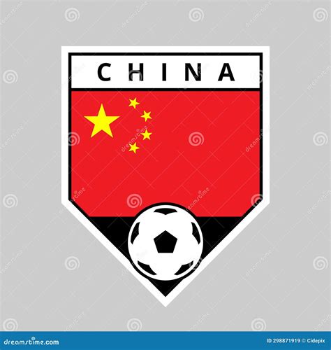 Angled Shield Football Team Badge of China Stock Vector - Illustration ...