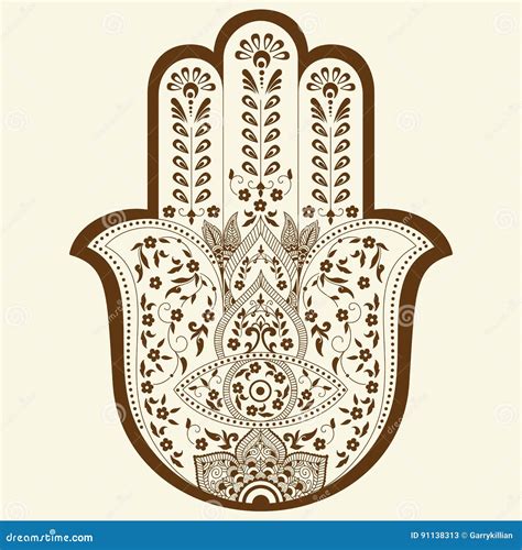 Hand Of Fatima. Symbol Of Khamsa. Good Luck Symbol. Isolated Item On White Background. Vector ...