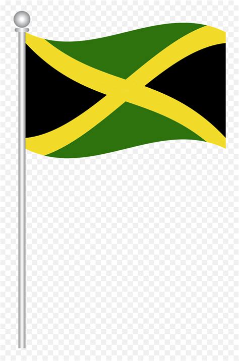 Flag Cartoon Clipart - Jamaican Flag On Pole Png Emoji,Jamaican Flag Emoji - free transparent ...