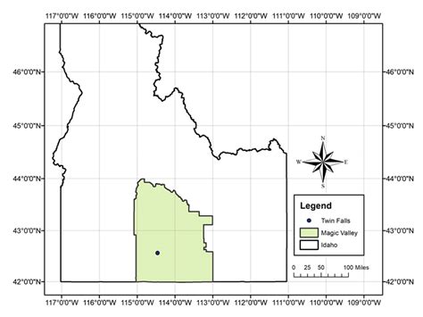 Map of Magic Valley, South-central Idaho, USA | Download Scientific Diagram