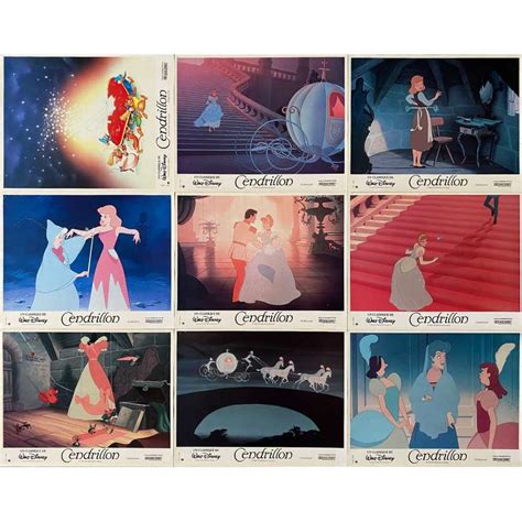 CINDERELLA French Lobby Cards - 9x12 in. - 1950/R1986 x9