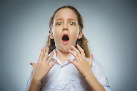 Closeup Scared and Shocked Little Girl. Human Emotion Face Expression Stock Image - Image of ...