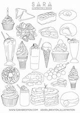 Desserts Bakery Coloring Sheet Pages sketch template