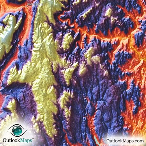 Massachusetts Map | Colorful 3D Topography of Natural Terrain