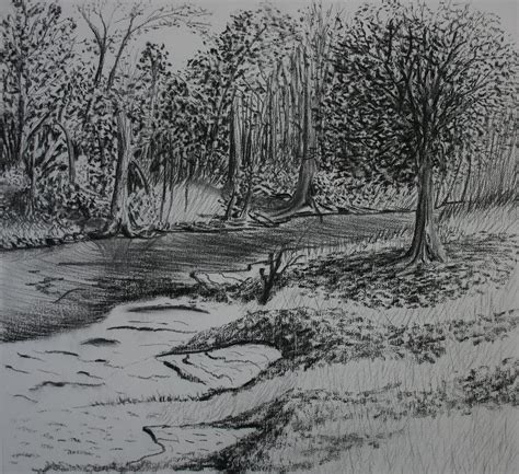 A Quiet Stream Drawing by Stacy C Bottoms - Fine Art America