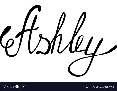 Ashley name lettering Royalty Free Vector Image