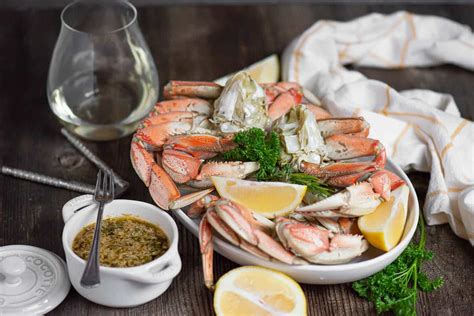 Steamed Dungeness Crab Legs with Garlic Herb Butter