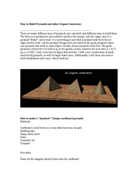 How To Build Pyramids and Other Orgone Generators | PDF | Compass ...