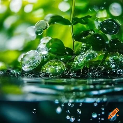 Underwater plant surrounded by bubbles on Craiyon