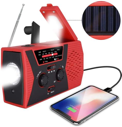 [2020 Upgraded Version] RegeMoudal Emergency Solar Hand Crank Radio, NOAA Weather Radio for ...