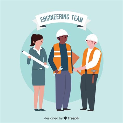 Free Vector | Flat engineering team background