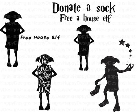 Dobby Svg Files for Cricut Clipart Donate a Sock Free House - Etsy ...