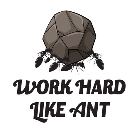 work hard like ants typography t shirt design 3590914 Vector Art at ...