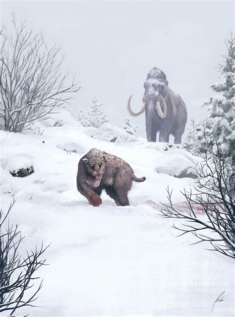 Woolly Mammoth and Smilodon by Michael Michera | Prehistoric wildlife, Prehistoric, Ancient animals