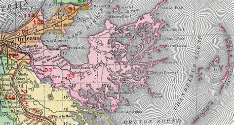 St. Bernard Parish, Louisiana, 1911, Map, Rand McNally, Chalmette, City of St. Bernard, Arabi ...