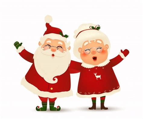 Premium Vector | Mrs. Claus Together. cartoon character of Happy Santa ...