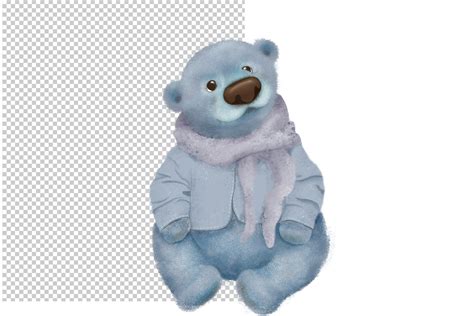 Blue Teddy Bear clipart and pattern | Creative Market