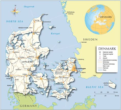 Political Map of Denmark | Denmark map, Denmark, Political map