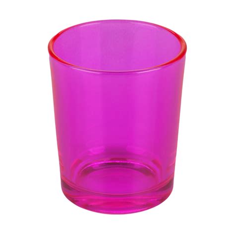 Hot Pink Glass Votive Candle Holder