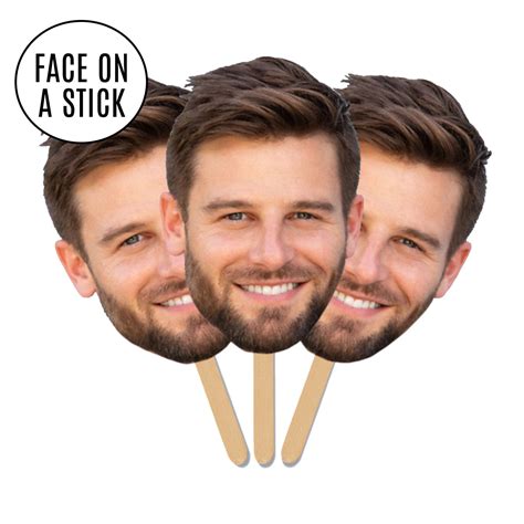 Face on A Stick Big Head Cutouts Bachelorette Party Birthday Groom Face Fan Nashbash Matching ...