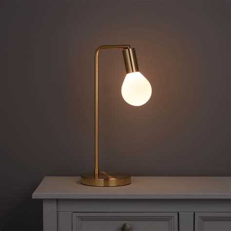 Channing Modern Gold Satin brushed gold Table lamp | Departments | DIY ...