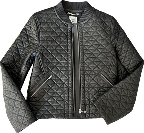 Hermes Leather biker jacket - ShopStyle