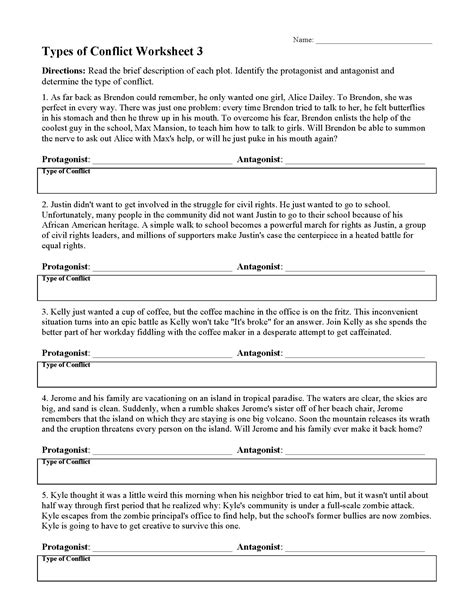 Free Printable Conflict Resolution Worksheets