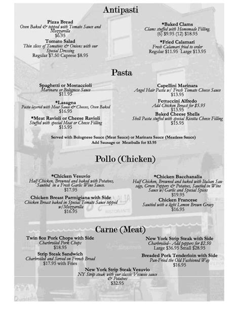 Please see our modified menu for... - Bacchanalia Restaurant