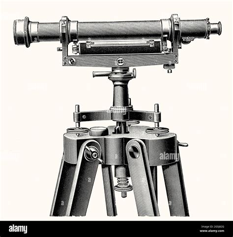 Leveling telescope, 19th century Stock Photo - Alamy