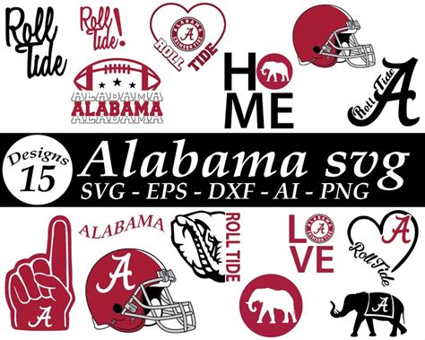 Alabama Bundle SVG College Football Svg Crimson Tide State - Etsy