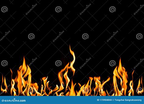 Fire Flames on Black Background. Fire Flames Isolated on Black ...