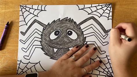 Spooky Spider Drawing - YouTube