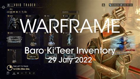 Baro Ki'Teer Warframe Location & Inventory 29 July 2022-Xbox One Series S X & PS4 PS5 PC Epic ...