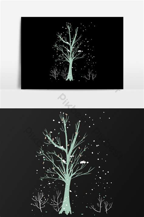 drawing snowy tree illustration elements | Illustration PSD Free Download - Pikbest