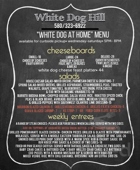 White Dog Hill Restaurant menus in Clinton, Oklahoma, United States